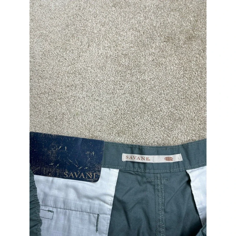 NWT SAVANE MENS Size 42 BALSAM GREEN HIKING‎ CARGO SHORTS UPF PROTECTION